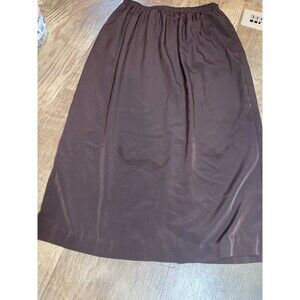 STEPHANIE THOMAS Skirt Womens Size 16 Brown Stretch Waist Vintage Knee Length